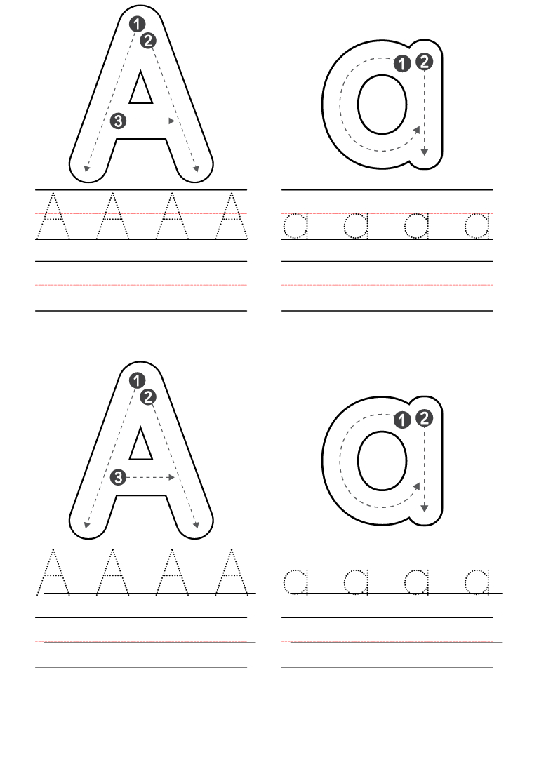 Free Kindergarten Letter A Worksheets Printable Pdf for Free Printable Alphabet Letters For Kindergarten