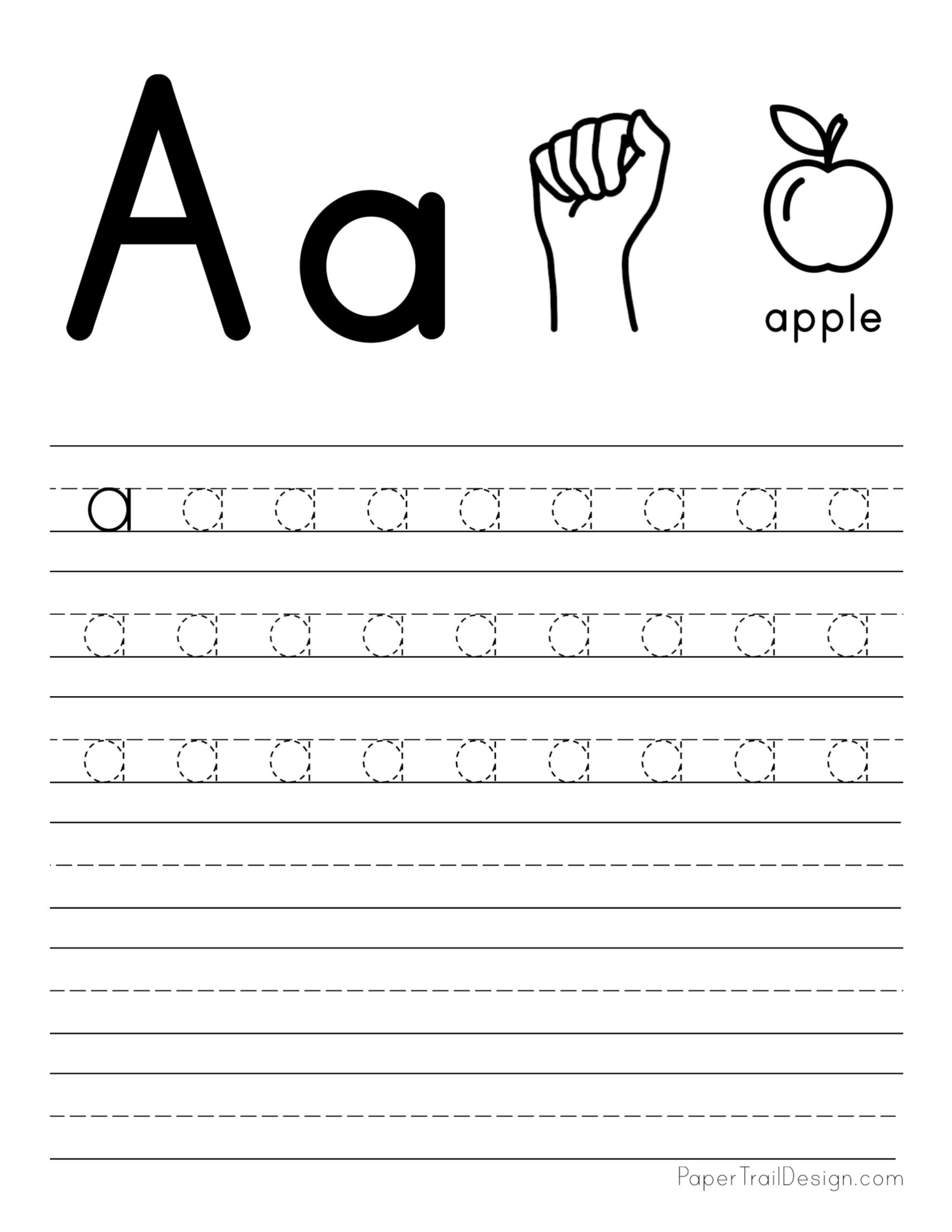 Free Letter Tracing Worksheets - Paper Trail Design for Alphabet Letters Traceable Printable