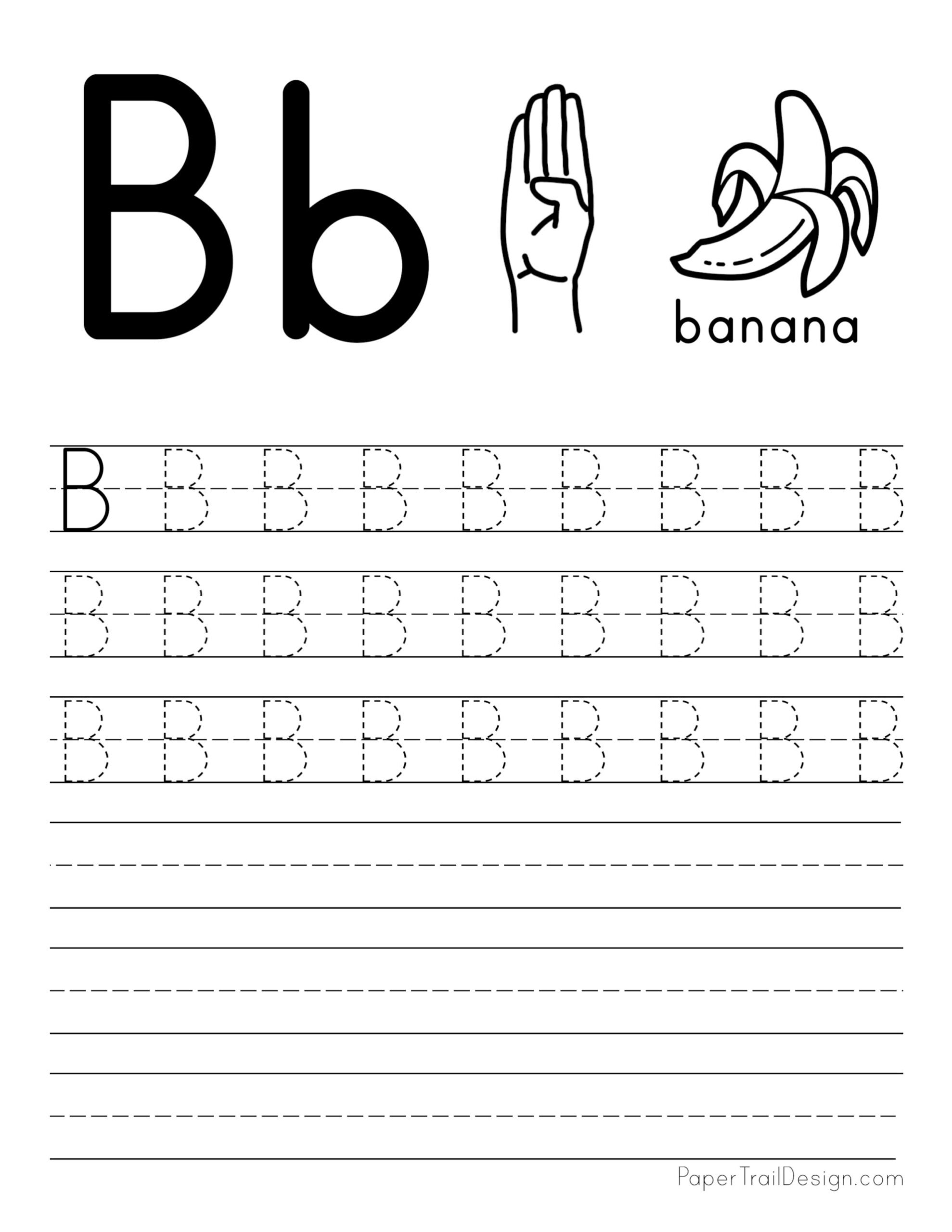 Free Letter Tracing Worksheets - Paper Trail Design for Free Printable Alphabet Letters Upper And Lower Case Tracing