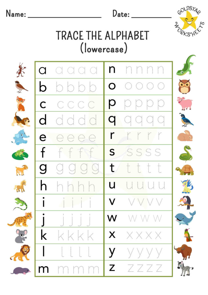 Printable Lower Case Alphabet Worksheets