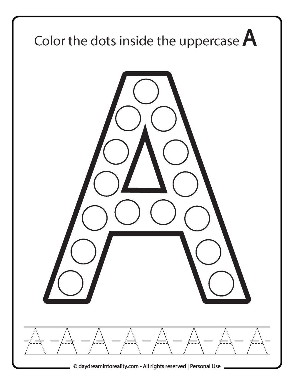 Free Pdf Alphabet Dot Marker Worksheets – Color &amp;amp; Trace throughout Dot Marker Alphabet Printable