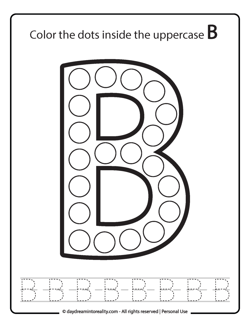 Free Pdf Alphabet Dot Marker Worksheets – Color &amp;amp; Trace with regard to Dot Art Alphabet Printable