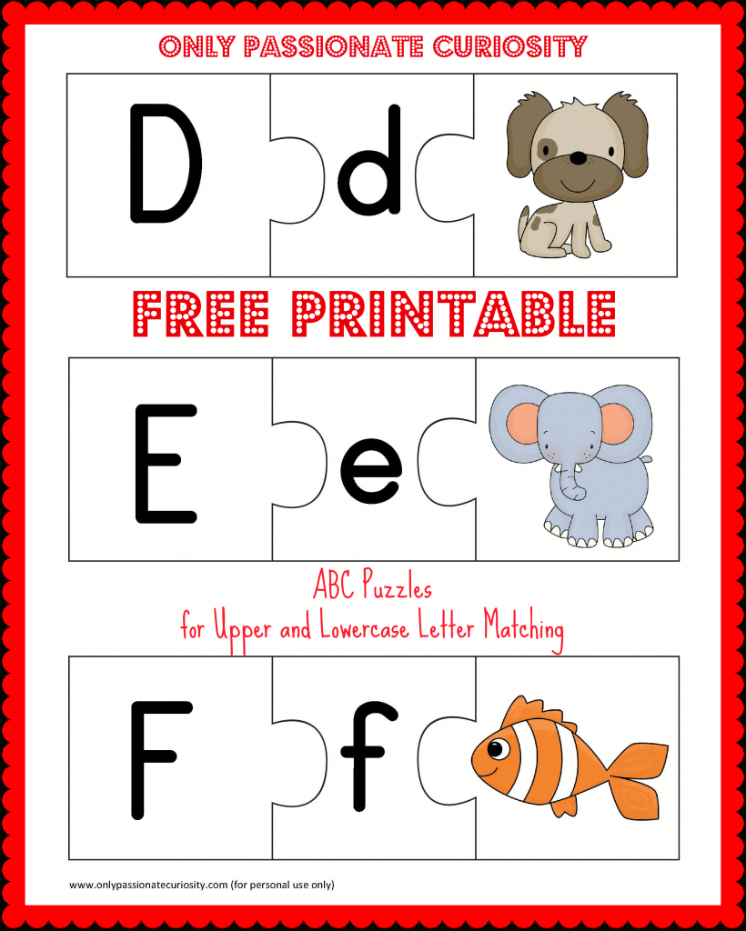 Free Printable Abc Puzzles: Upper And Lowercase Letter Matching in Free Printable Alphabet Jigsaw Puzzles