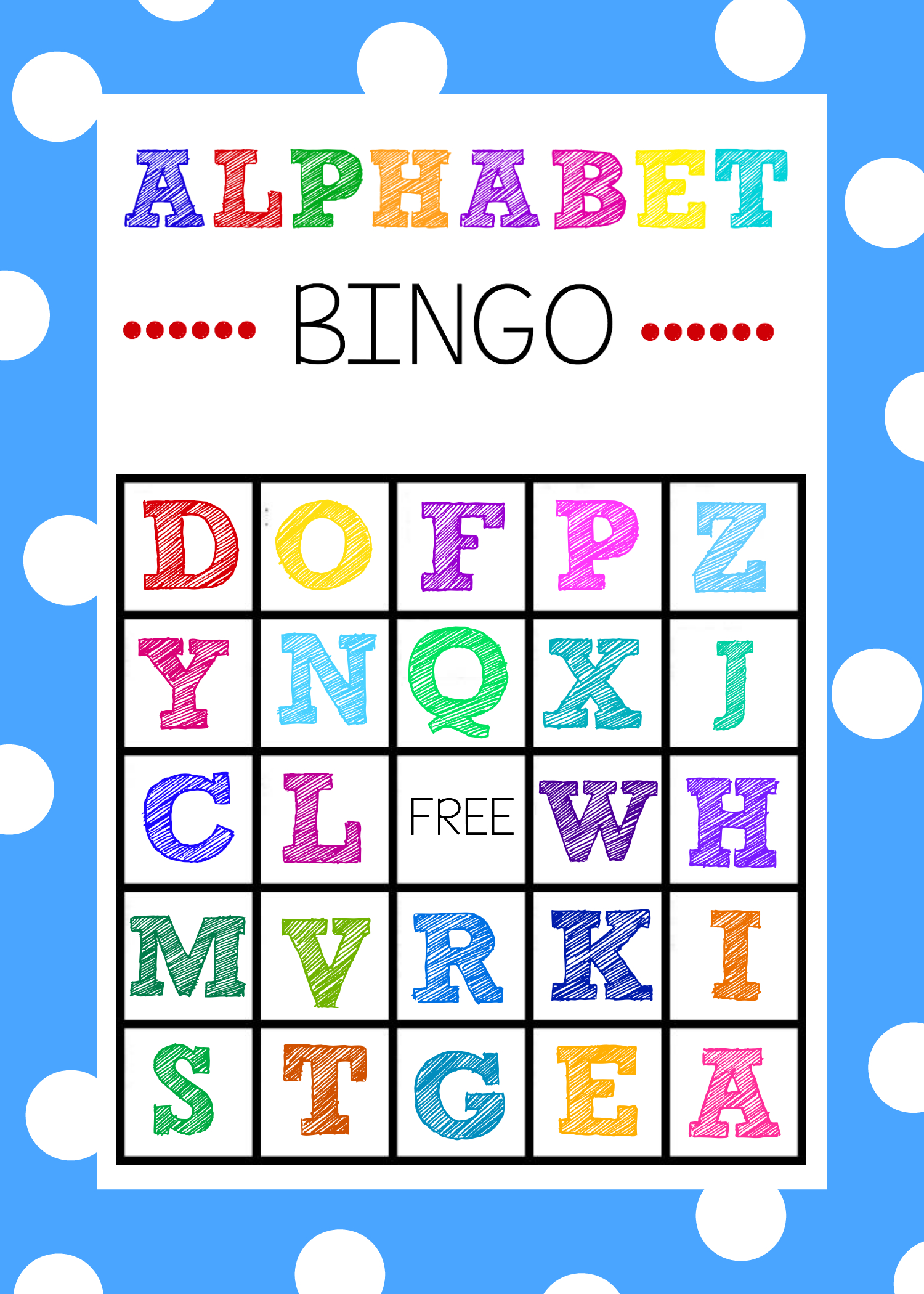 Free Printable Alphabet Bingo Game for Free Printable Alphabet Bingo Printable