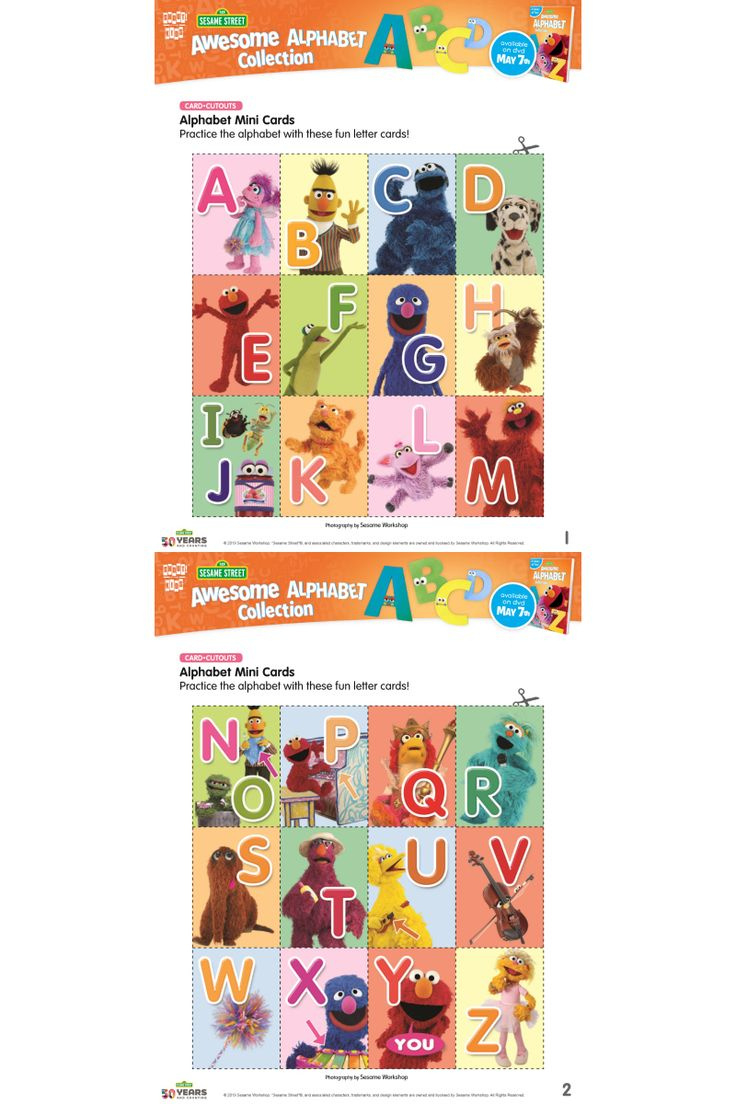 Free Printable Alphabet Cards From Sesame Street in Sesame Street Printable Alphabet Letters