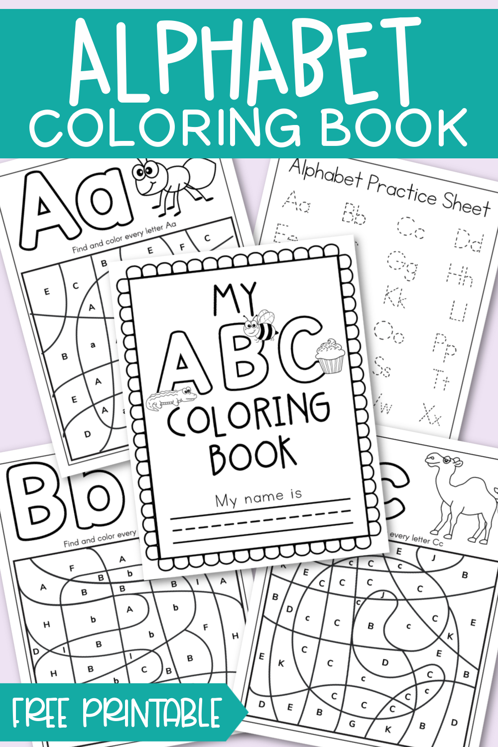 Free Printable Alphabet Coloring Book - Kara Creates with Free Printable Alphabet Book Cover