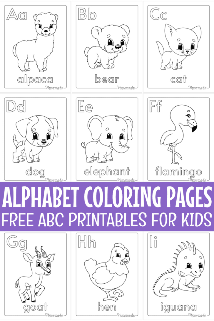 Animal Alphabet Coloring Book Printable