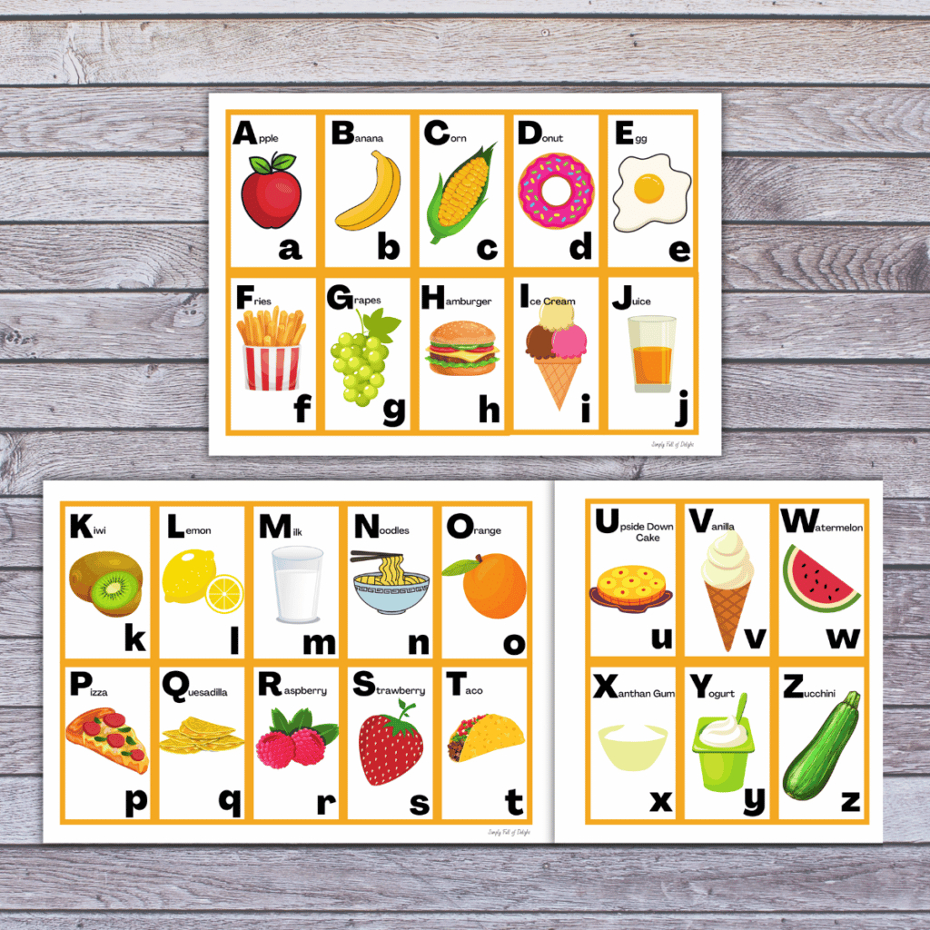 Free Printable Alphabet Flash Cards (Food Themed!) within Eating The Alphabet Printable