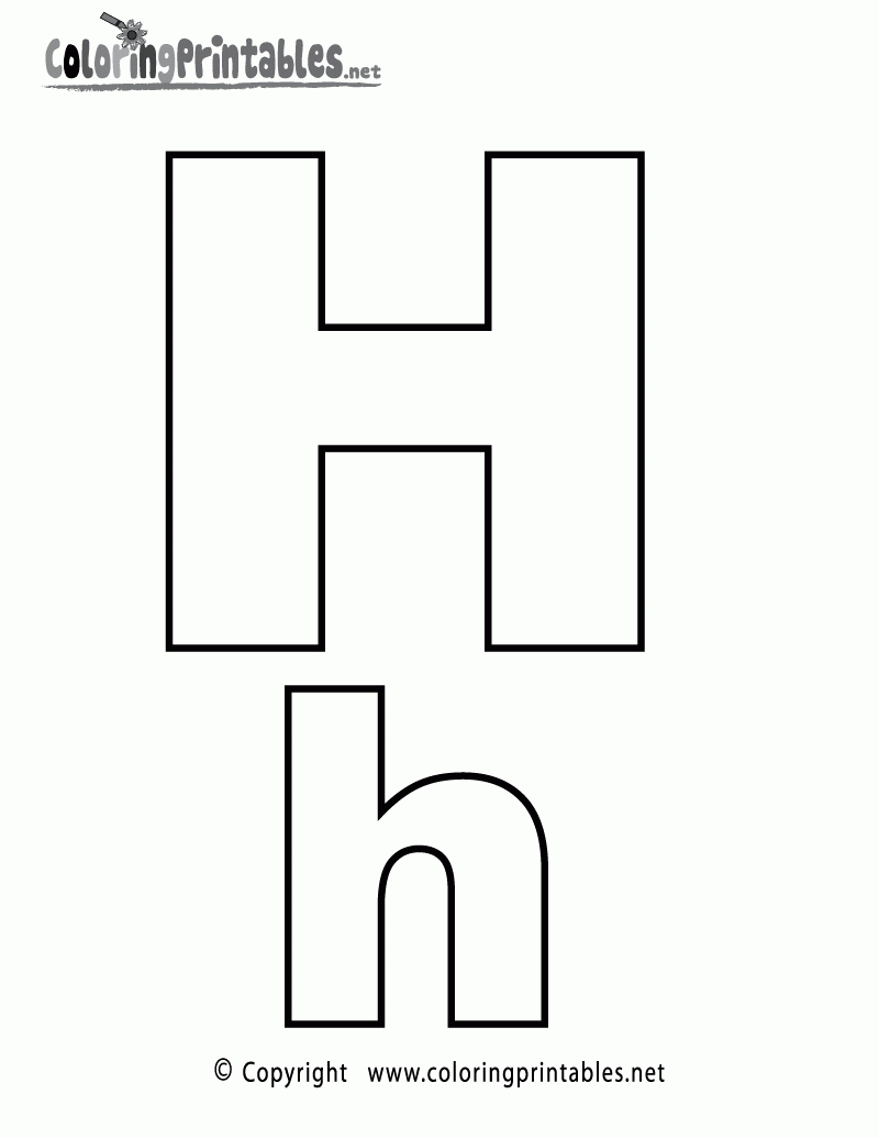 Free Printable Alphabet Letter H Coloring Page regarding Printable Alphabet Letter H