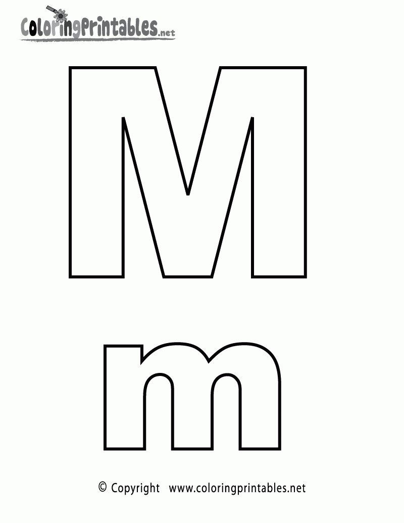 Free Printable Alphabet Letter M Coloring Page pertaining to Printable Alphabet Letter M