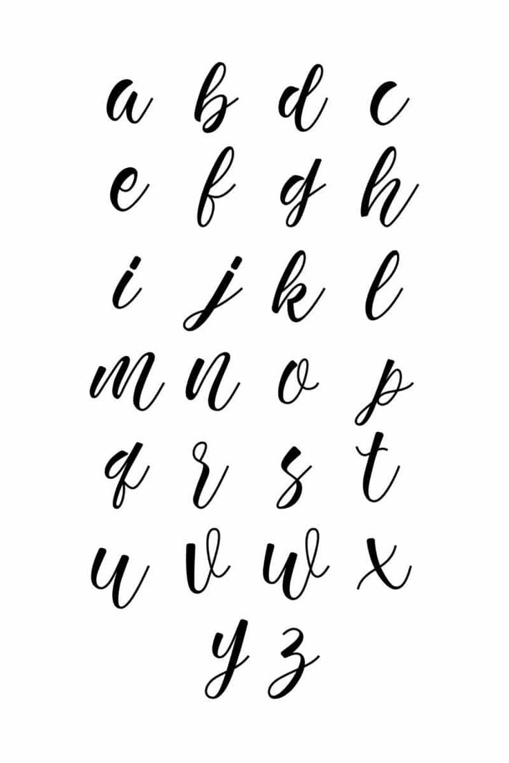 Free Printable Alphabet Letters For Beginners: Calligraphy Lowercase pertaining to Calligraphy Alphabet Fonts Printable