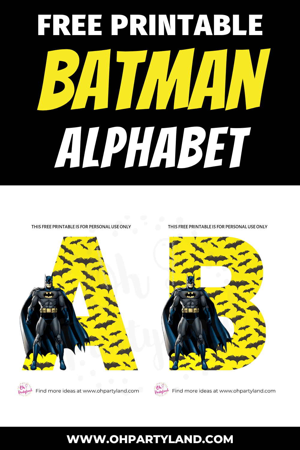 Free Printable Batman Alphabet Letters - Oh Partyland with Printable Batman Alphabet Letters