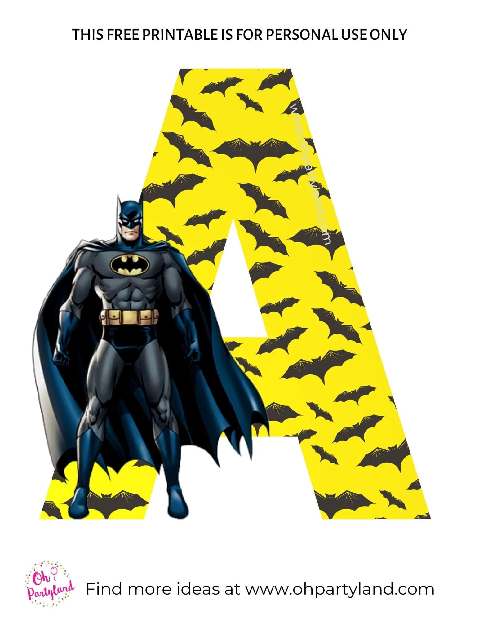 Free Printable Batman Alphabet Letters - Oh Partyland with regard to Printable Batman Alphabet Letters