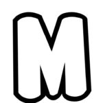 Free Printable Bubble Letter Stencils: Bubble Letter M Within Letter M Printable Alphabet Stencil Templates