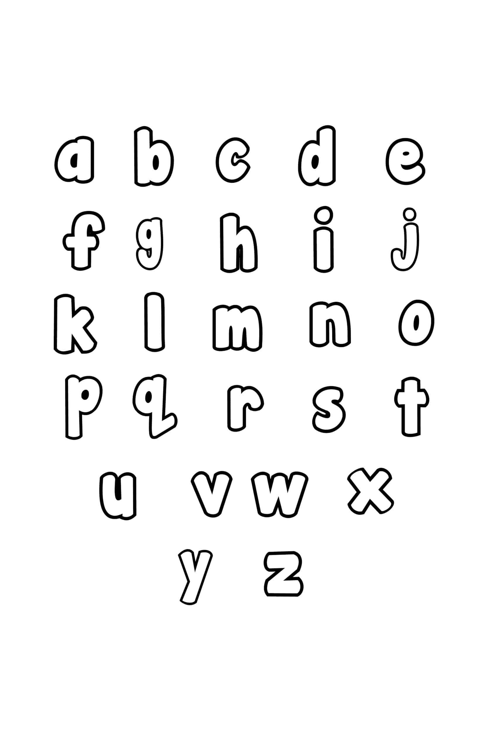 Free Printable Bubble Letter Stencils: Lowercase pertaining to Free Printable Lower Case Alphabet