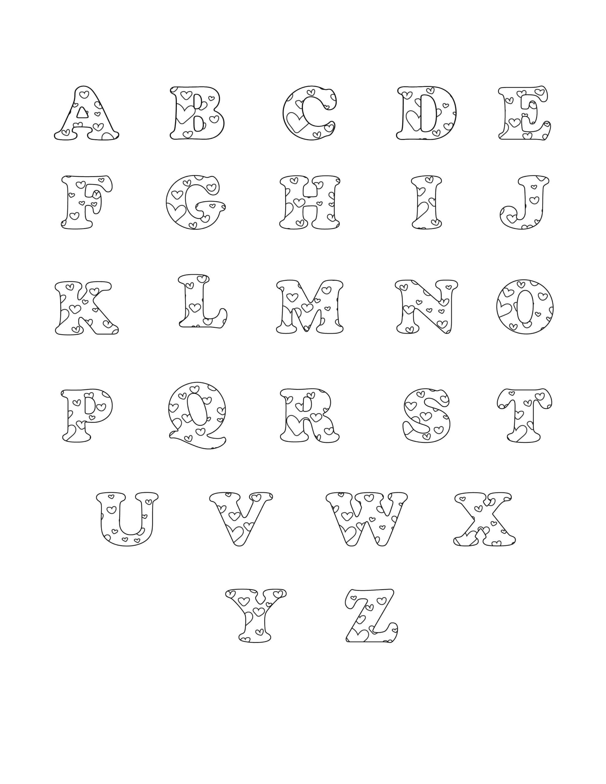 Free Printable Bubble Letters: Valentine within Free Printable Valentine Alphabet Letters