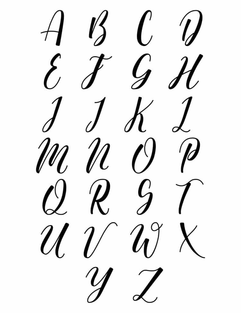 Free Printable Calligraphy Set For Beginners for Free Printable Calligraphy Alphabet Stencils