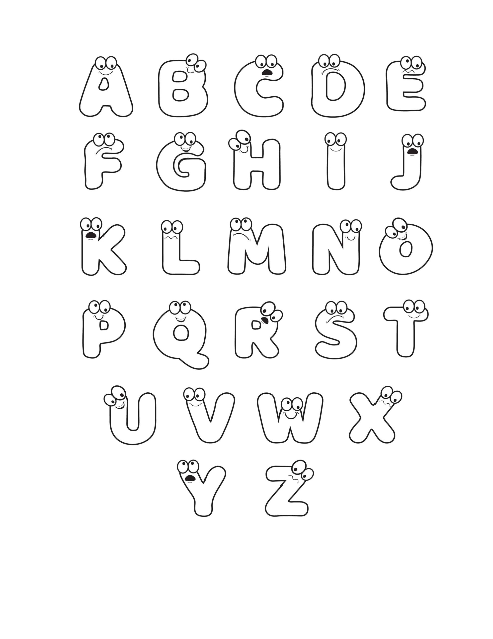 Free Printable Cartoon Letters Alphabet with regard to Printable Cartoon Alphabet Letters