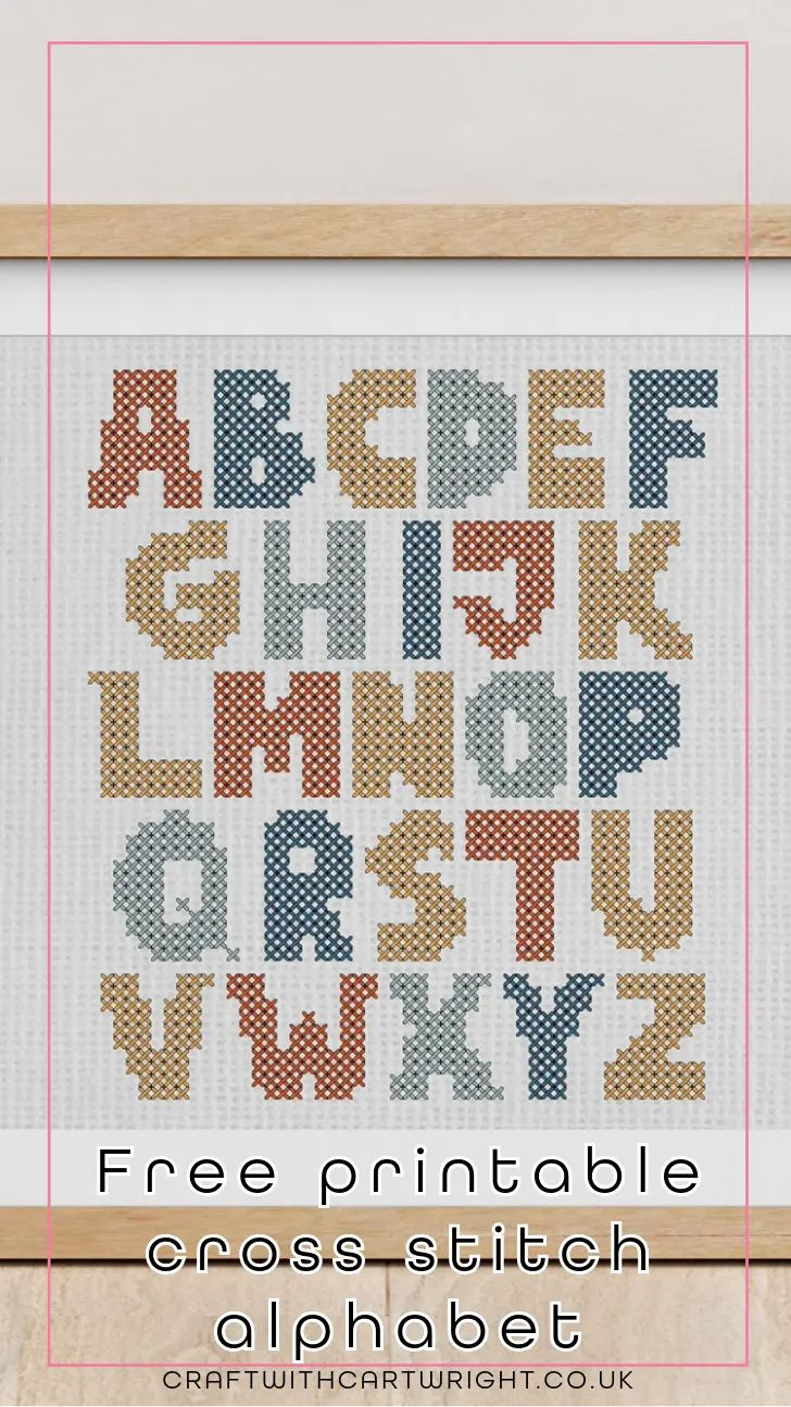 Free Printable Cross Stitch Alphabet in Alphabet Cross Stitch Patterns Printable