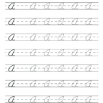 Free Printable Cursive Alphabet Practice Sheets: Capital A Inside Printable Cursive Alphabet Worksheet