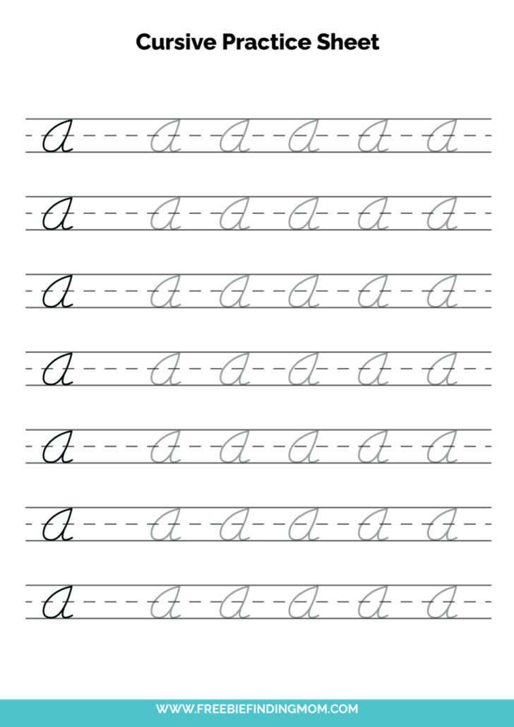 Printable Cursive Alphabet Worksheet