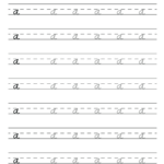 Free Printable Cursive Alphabet Practice Sheets: Lowercase A Intended For Free Printable Cursive Alphabet Practice Sheets