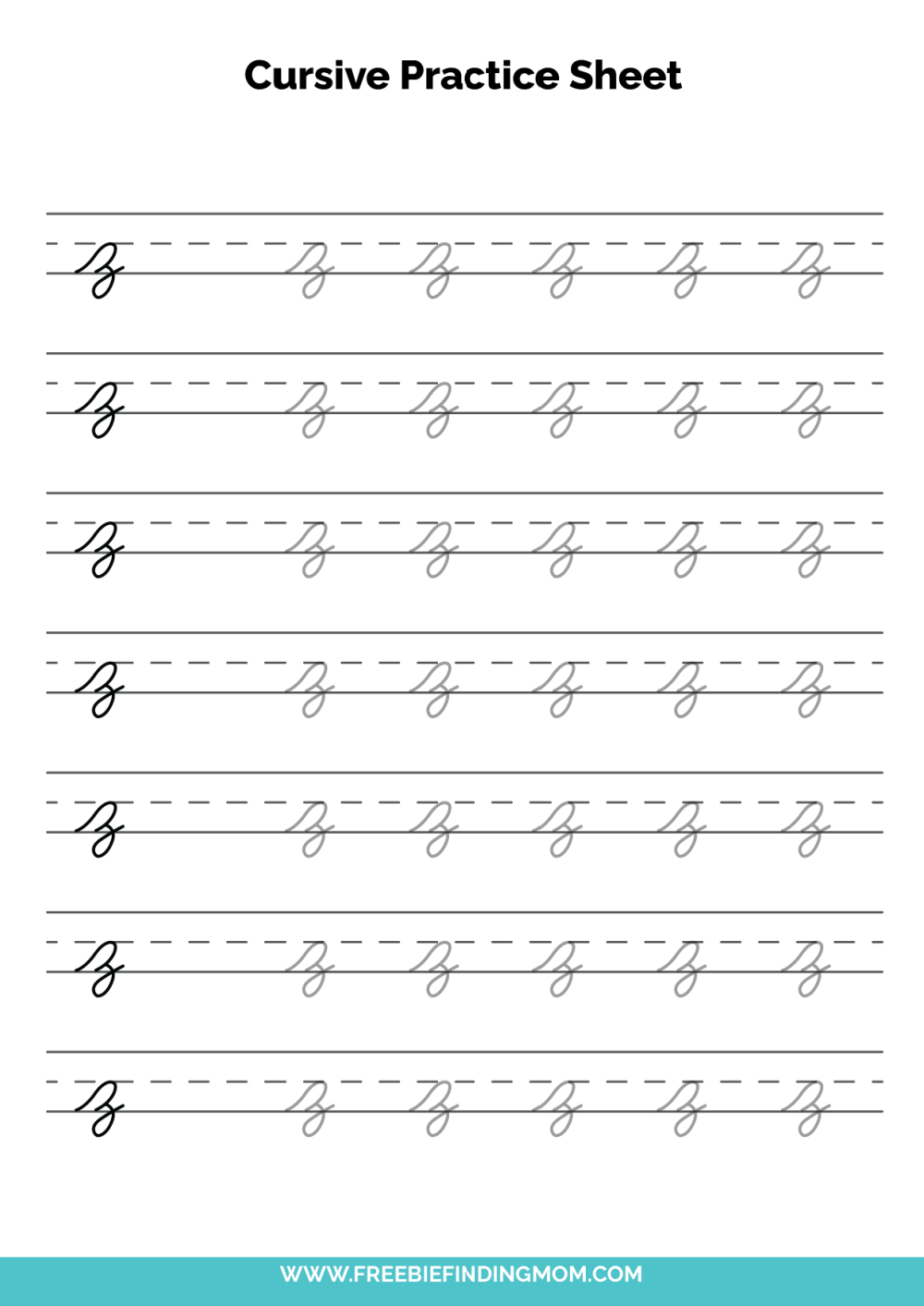 Free Printable Cursive Alphabet Practice Sheets: Lowercase Z with regard to Printable Cursive Alphabet Worksheets