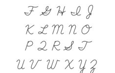 Free Printable Cursive Capital Letters Set within Free Printable Cursive Alphabet Stencils