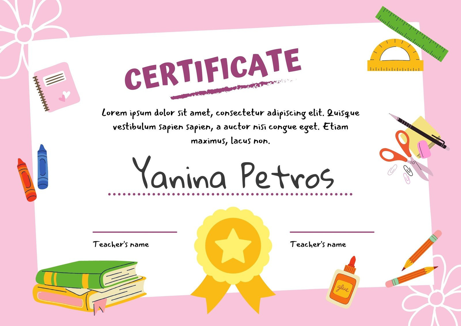 Free, Printable, Customizable Recognition Certificate Templates in I Know My Alphabet Certificate Free Printable