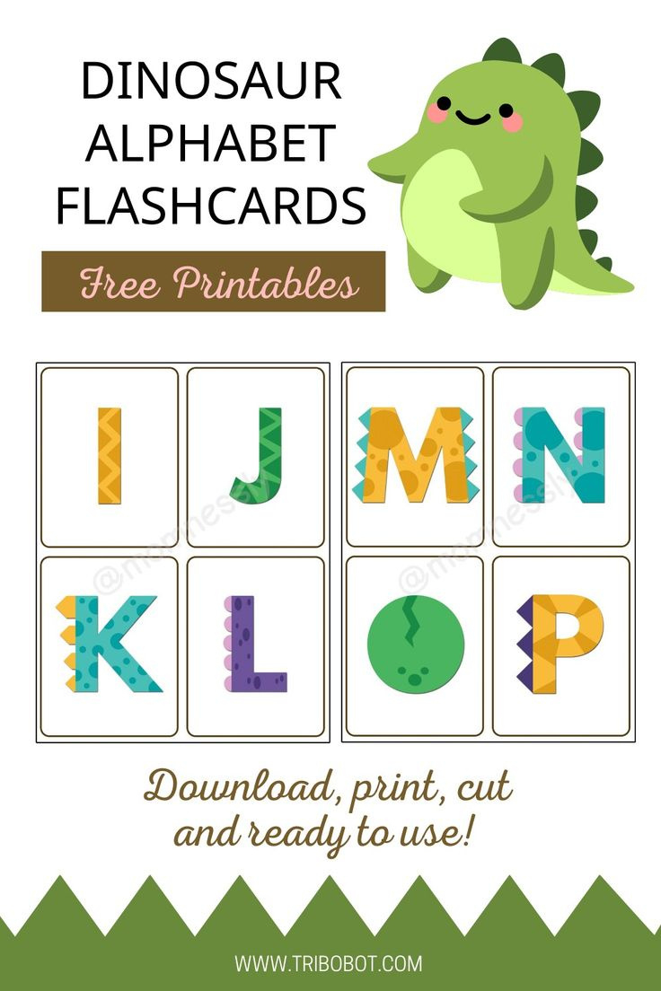 Free Printable: Dinosaur Alphabet Flashcards inside Free Printable Dinosaur Alphabet Letters