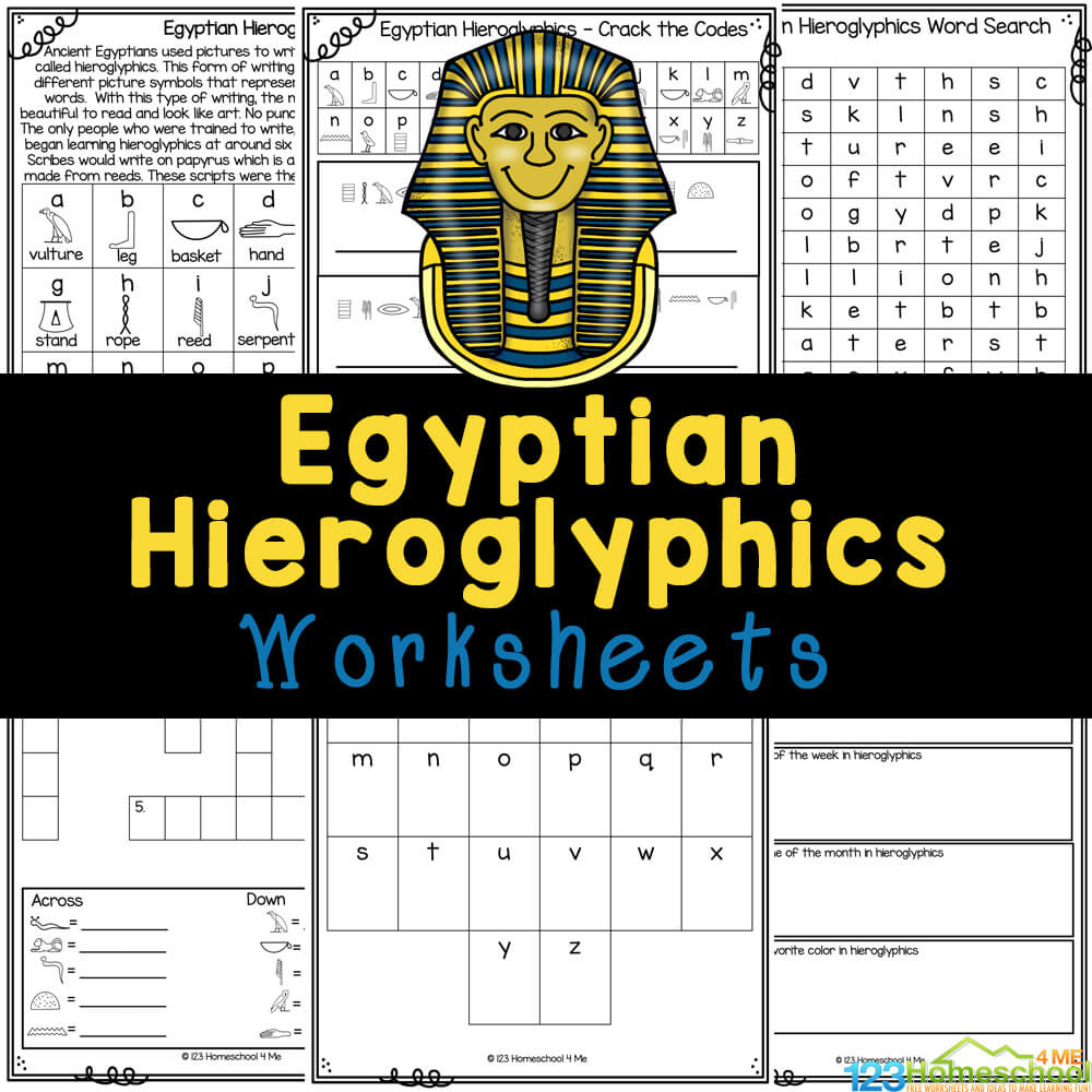 Free Printable Egyptian Hieroglyphics Alphabet Worksheets intended for Ancient Egypt Printable Hieroglyphics Alphabet