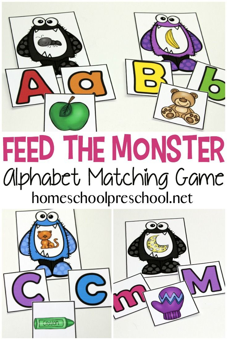 Free Printable Feed The Monster Alphabet Game For Preschoolers within Free Printable Monster Alphabet