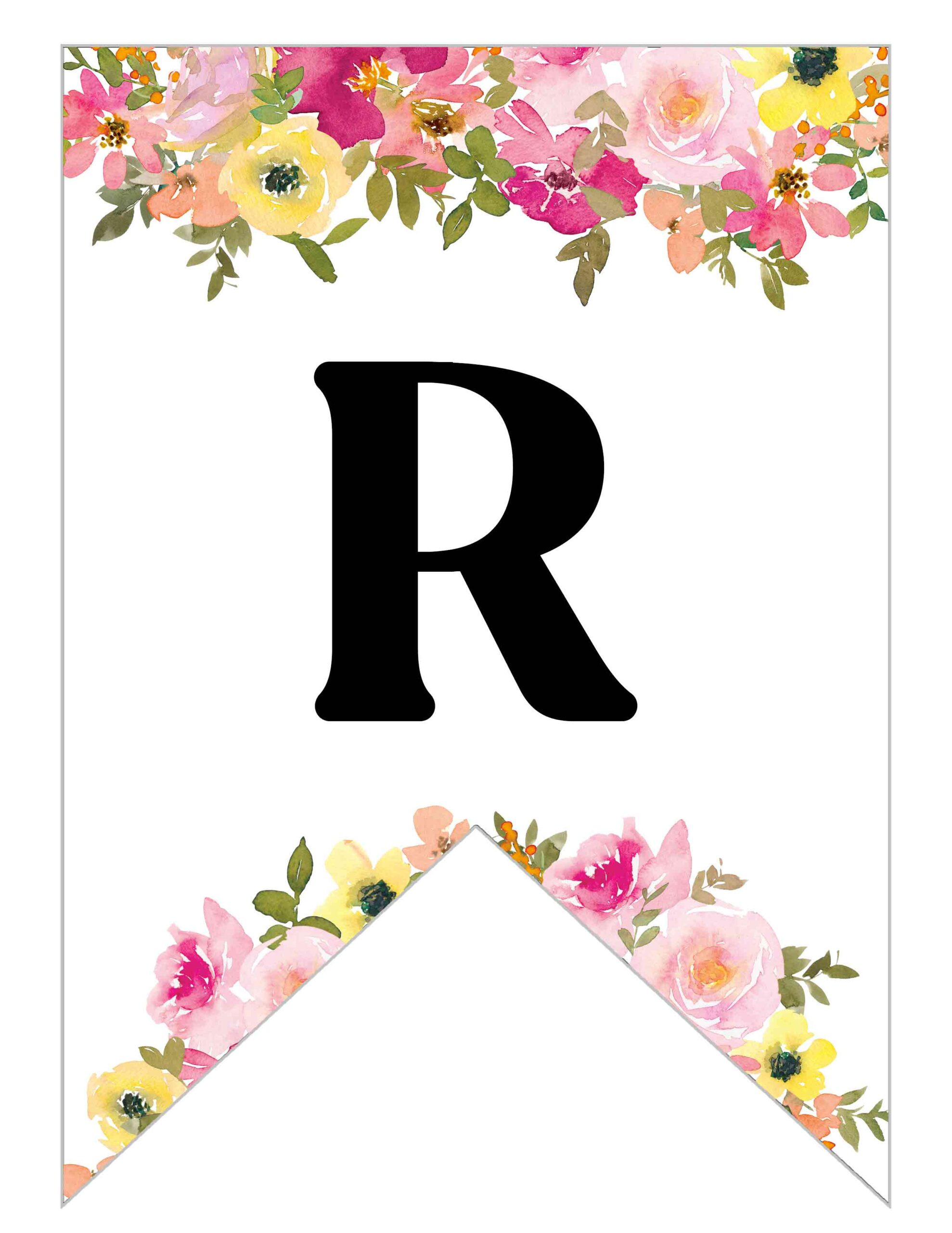 Free Printable Floral Alphabet Banner Letters - Lovely Planner in Printable Alphabet Letters Banner