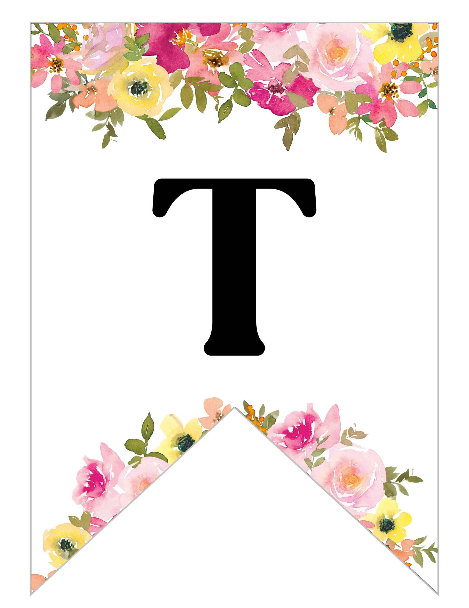 Free Printable Floral Alphabet Banner Letters - Lovely Planner pertaining to Free Printable Alphabet Letters Banner