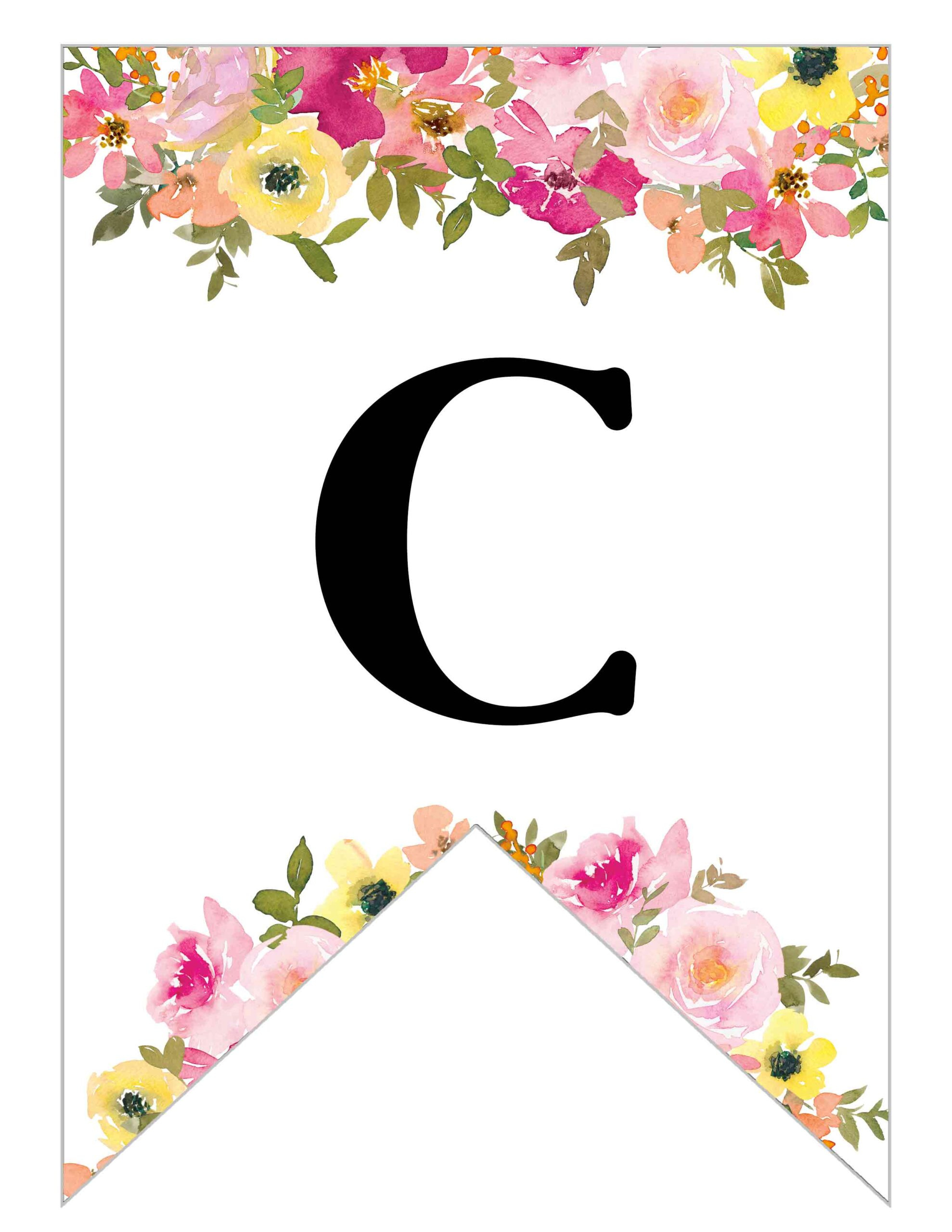 Free Printable Floral Alphabet Banner Letters - Lovely Planner regarding Free Printable Floral Alphabet Letters