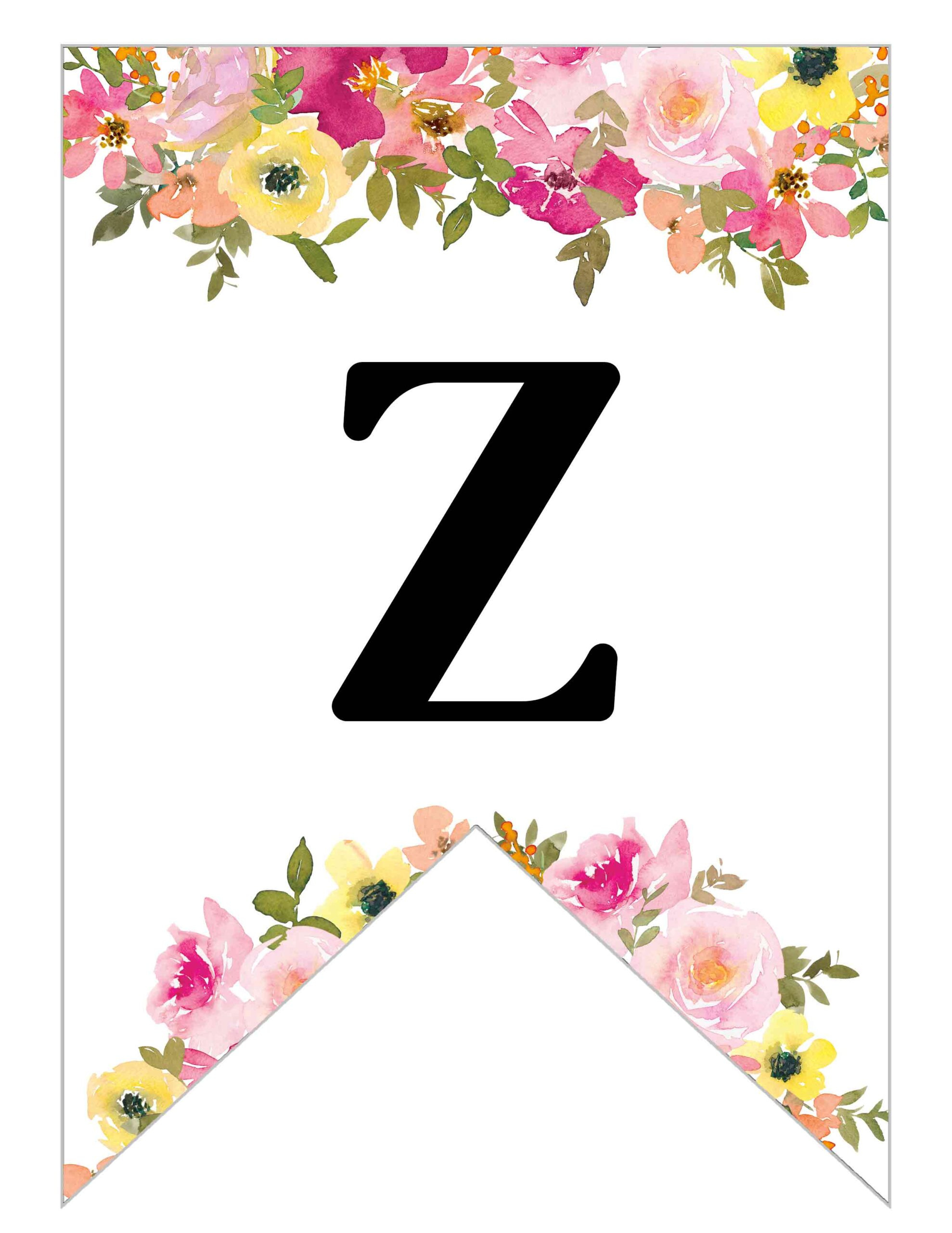 Free Printable Floral Alphabet Banner Letters - Lovely Planner throughout Free Printable Banner Alphabet Letters