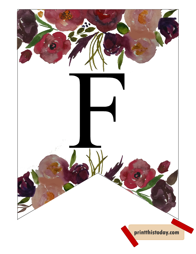 Free Printable Floral Alphabet Letters Banners intended for Floral Alphabet Letters Free Printable