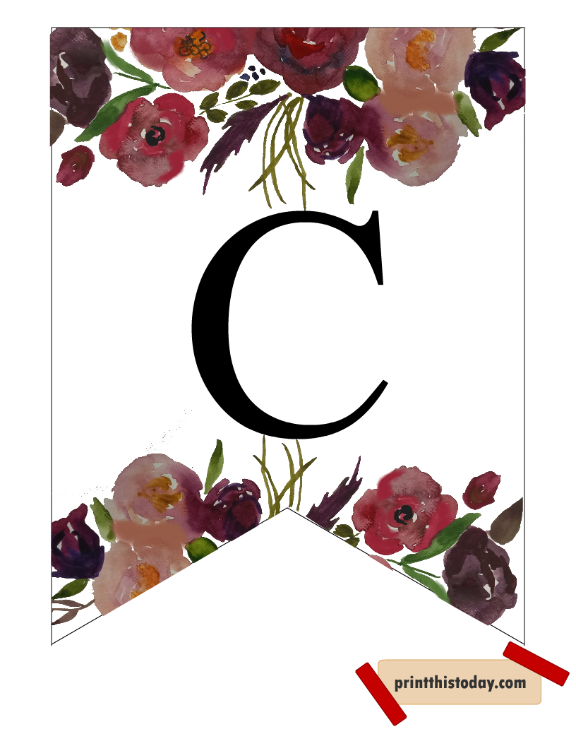 Free Printable Floral Alphabet Letters Banners with Floral Alphabet Banner Letters Free Printable