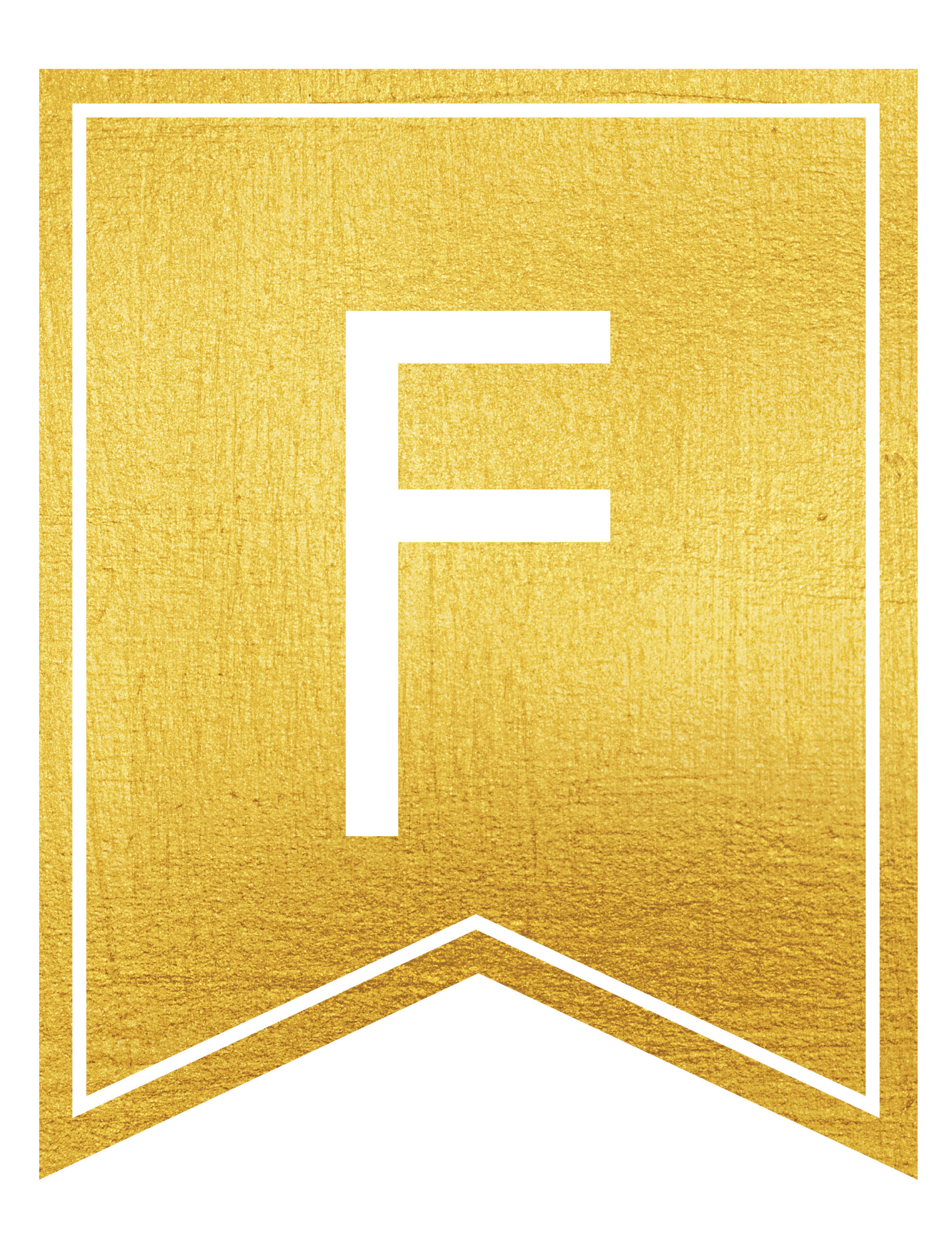 Free Printable Gold Banner Letters - World Of Printables in Printable Gold Alphabet Letters