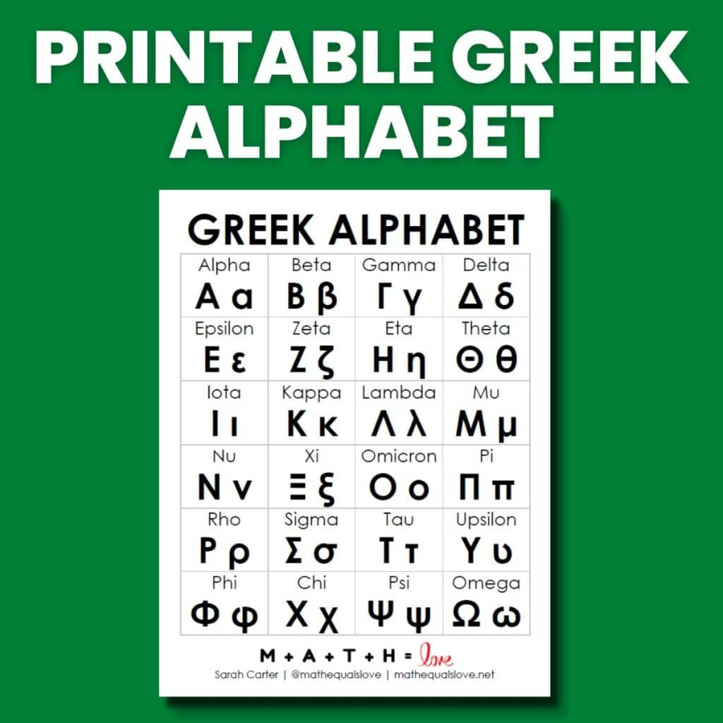 Free Printable Greek Alphabet | Math = Love intended for Free Printable Ancient Greek Alphabet