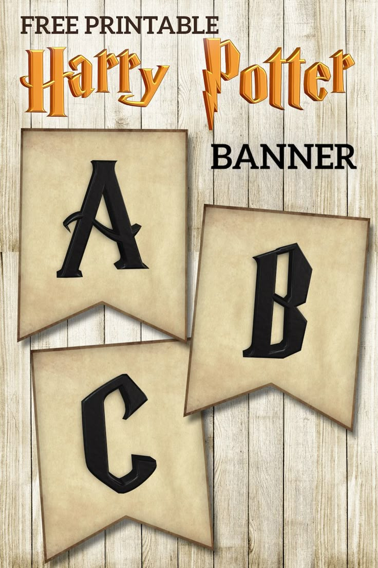 Free Printable Harry Potter Banner Letters - Paper Trail Design inside Harry Potter Alphabet Printable