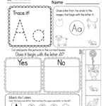 Free Printable Letter A Beginning Sounds Phonics Worksheet For Intended For Free Printable Alphabet Phonics Worksheets