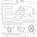 Free Printable Letter E Coloring Worksheet For Printable Alphabet Letter E