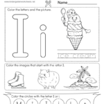 Free Printable Letter I Coloring Worksheet Within Printable Alphabet Letter I