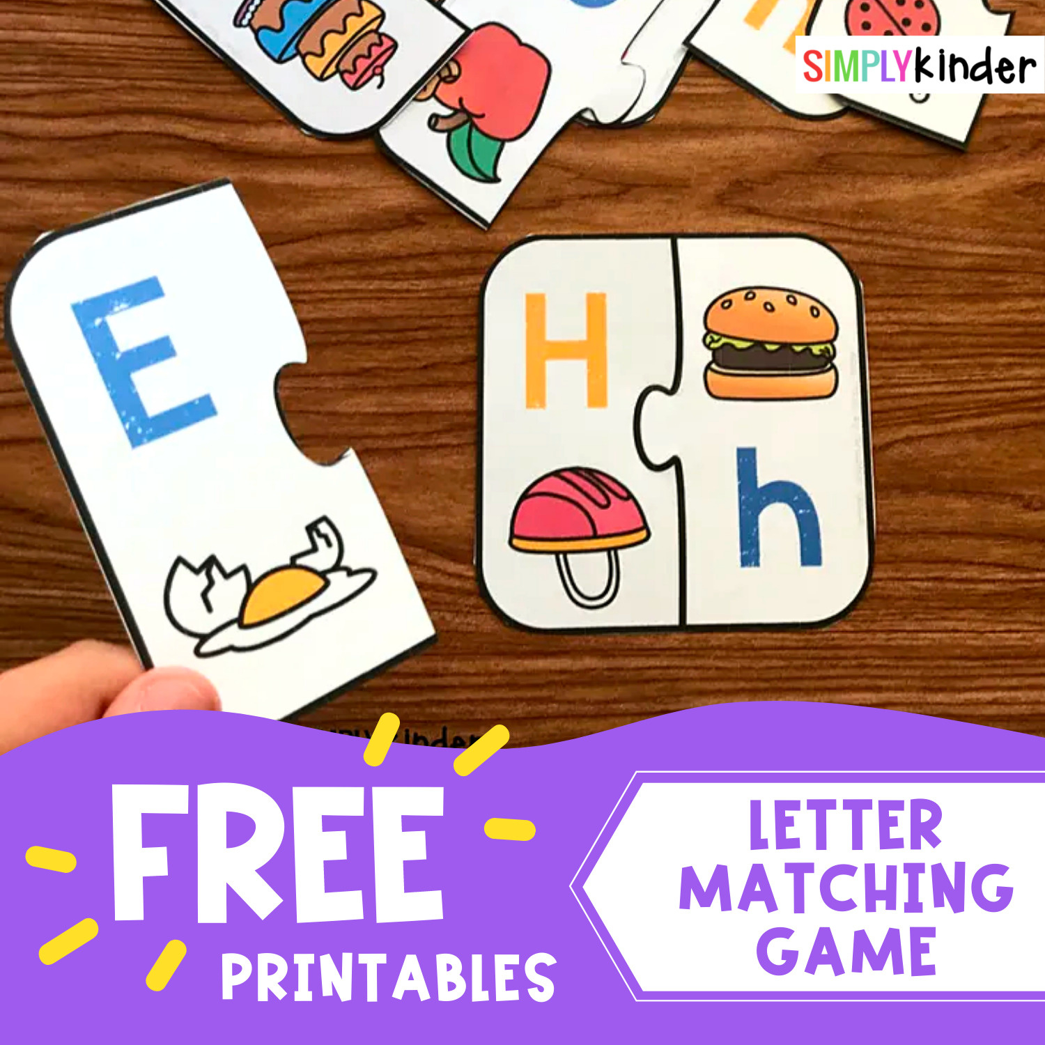 Free Printable Letter Matching Game - Simply Kinder in Free Printable Alphabet Matching Game Printable