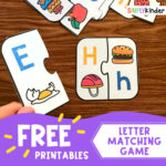 Free Printable Letter Matching Game   Simply Kinder With Alphabet Letter Match Printable