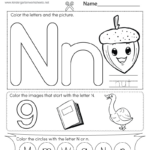 Free Printable Letter N Coloring Worksheet In Printable Alphabet Letter N