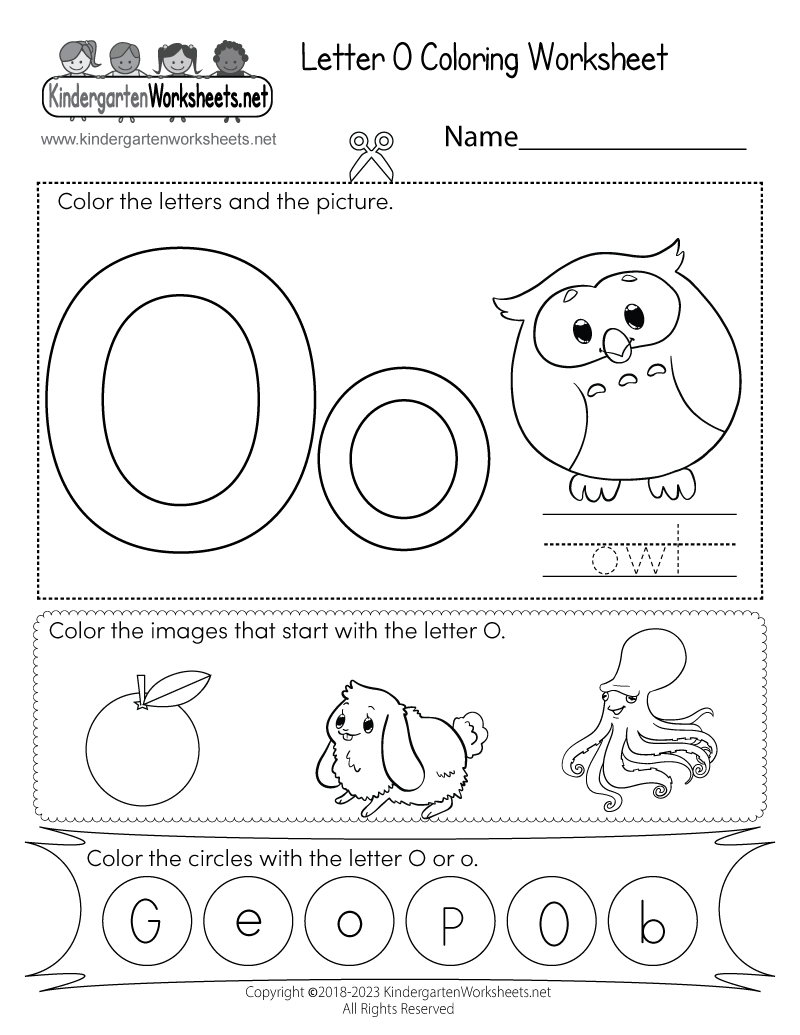 Free Printable Letter O Coloring Worksheet for Printable Alphabet Letter O
