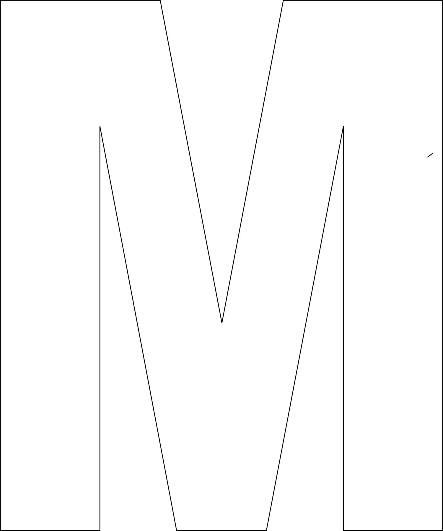 Free Printable Letters Template: Uppercase Alphabet in Letter M Printable Alphabet Stencil Templates