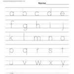 Free Printable Lowercase Alphabet Letters Tracing Worksheet For Alphabet Free Printable Kindergarten Worksheets